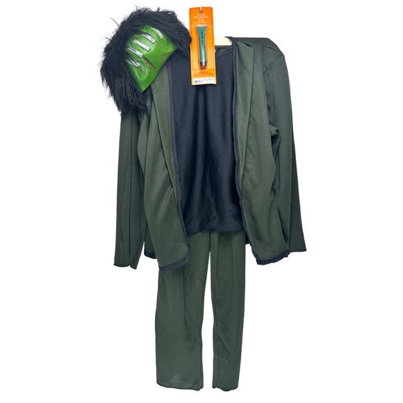 Boys Frankenstein Halloween Costume Set Makeup & Mask Complete Monster Outfit - Picture 2 of 10